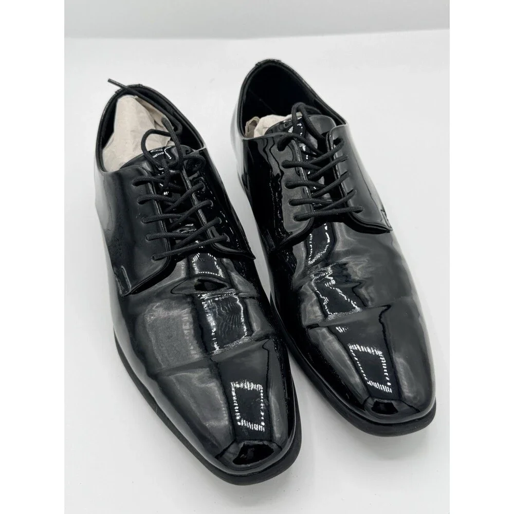 Alfani Men’s Oxford Dress Shoe.‎ Size 10 Black Patent Leather NWB Prom Formal